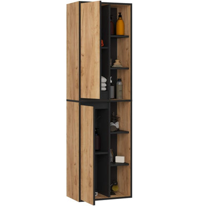 Badeværelsesskab VAMI W50 50x170x30 cm Eg Craft/Sort