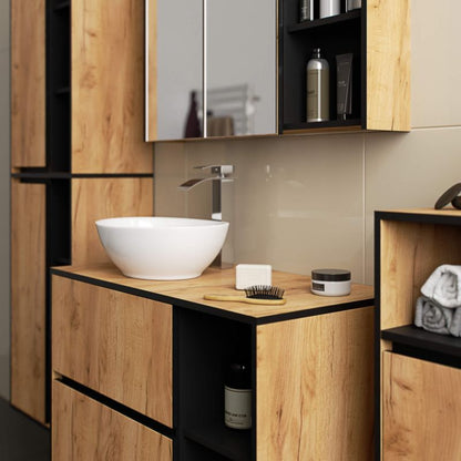 Badeværelsesskab VAMI W50 50x170x30 cm Eg Craft/Sort