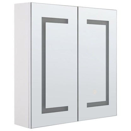Hængende Badeværelsesskab med LED-spejl Mazarredo 60 cm Hvid