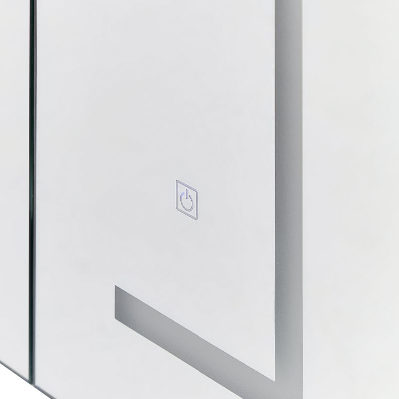 Badeværelsesskab med LED-spejl 60x60x12 cm Sort | MAZARREDO