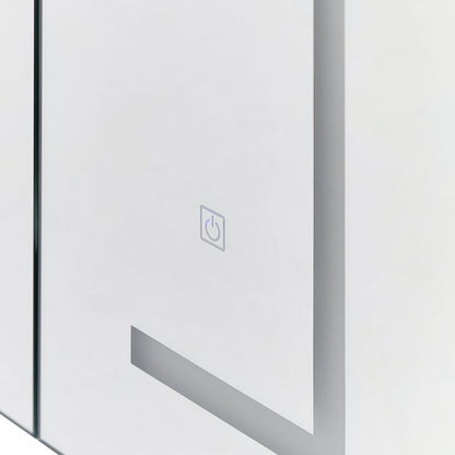 Badeværelsesskab med LED-spejl 60x60x12 cm Sort | MAZARREDO