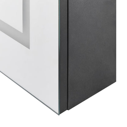 Badeværelsesskab med LED-spejl 60x60x12 cm Sort | MAZARREDO