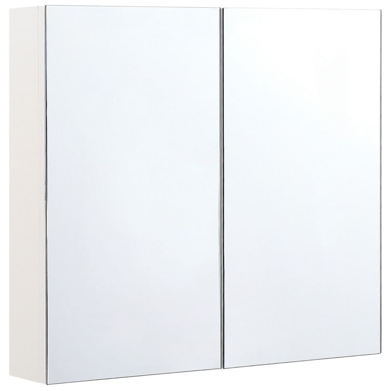 Badeværelsesskab med spejl Navarra 80x70x14 cm Hvid | 4251682264518
