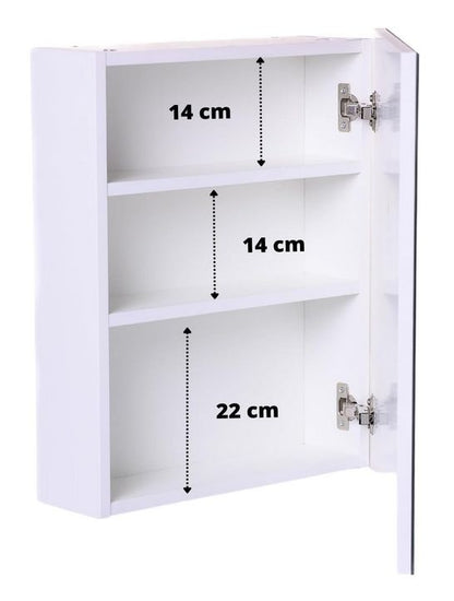 Badeværelsesspejlskab 50 x 60 x 14 cm Sort med Stille Lukning