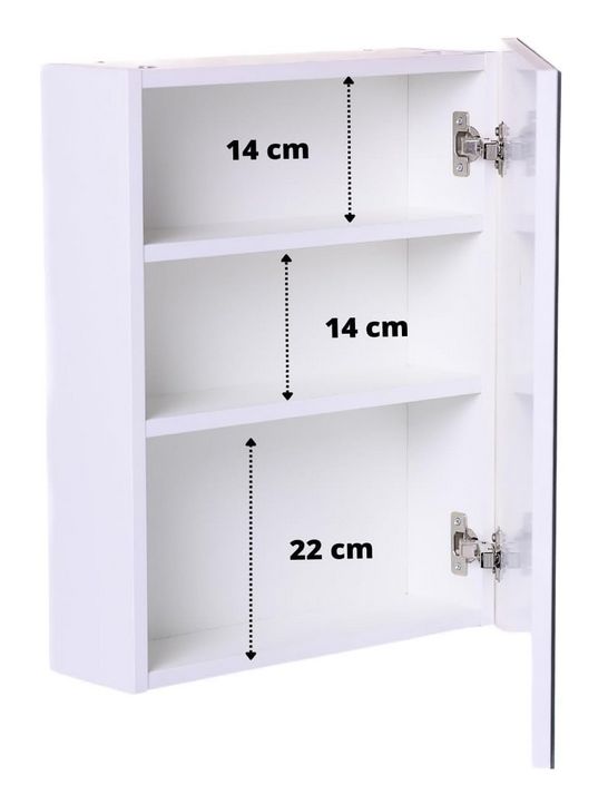 Badeværelsesspejlskab 50 x 60 x 14 cm Sort med Stille Lukning