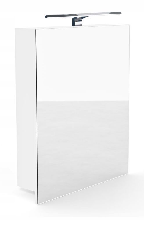 Badeværelsesskab med Spejl 50 x 60 x 14 cm Hvid LED-Belysning | 5905811293809