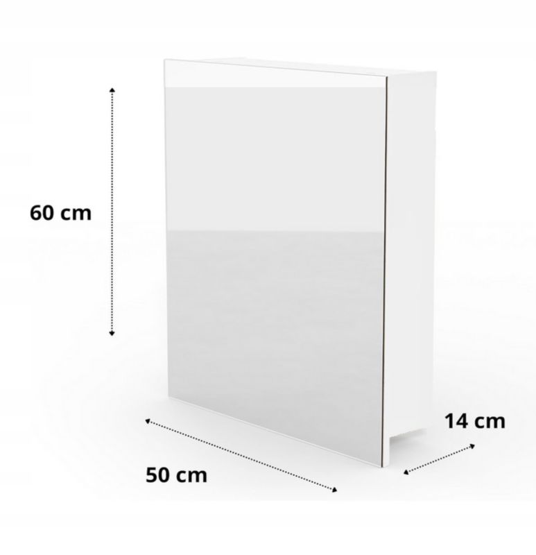Badeværelsesskab med Spejl 50 x 60 x 14 cm Hvid LED-Belysning | 5905811293809