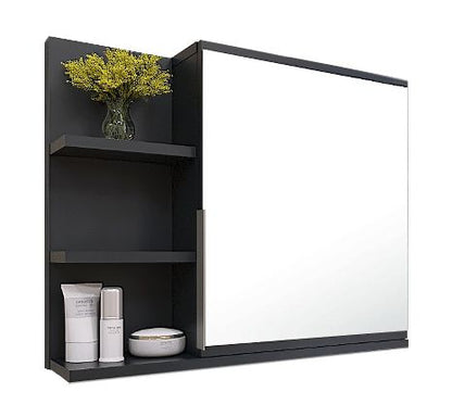 Spejlskab 60x50x14 cm Sort Højrehængt