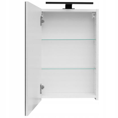 Hængende Badeskab med Spejl 40 cm Hvid Højglans LED-Lys ADA