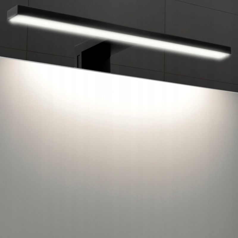 Badeværelsesskab med Spejl 40 cm Eg Wotan Sort LED
