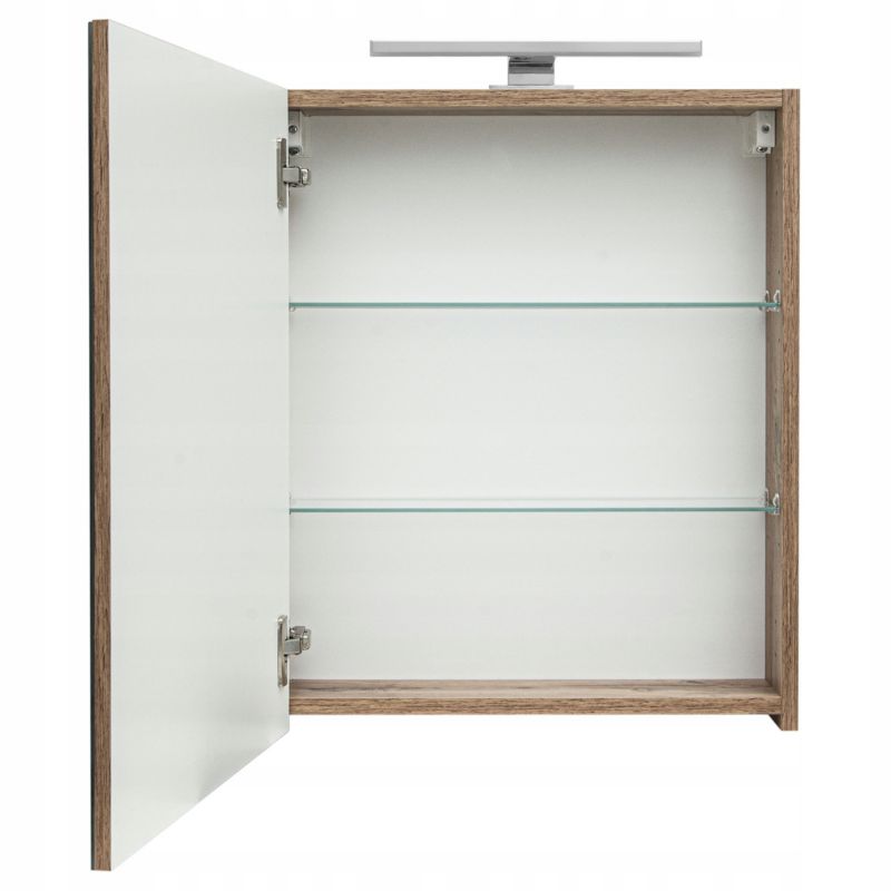 Spejlskab med LED 50 cm Egetræ Wotan Hvid