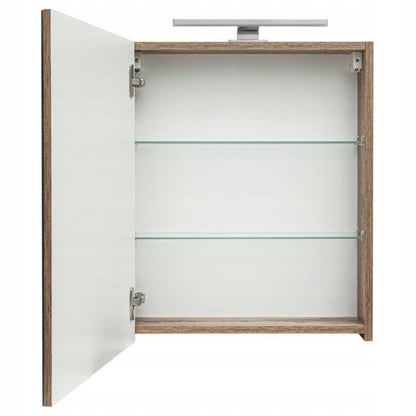 Spejlskab med LED 50 cm Egetræ Wotan Hvid