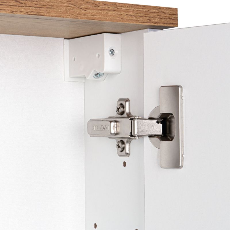 Spejlskab med LED 60 cm Hvid Mat/Wotan Eg