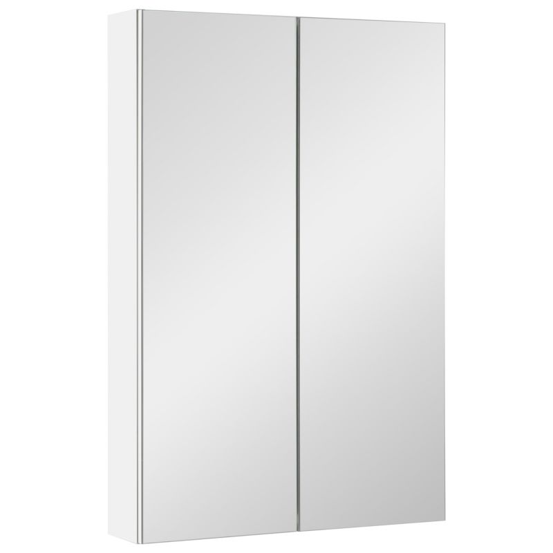 Badeværelsesskab med Spejl Væghængt 60x90x14 cm Hvid Mat | 5905369501371