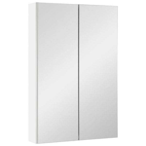 Badeværelsesskab med Spejl Væghængt 60x90x14 cm Hvid Mat | 5905369501371