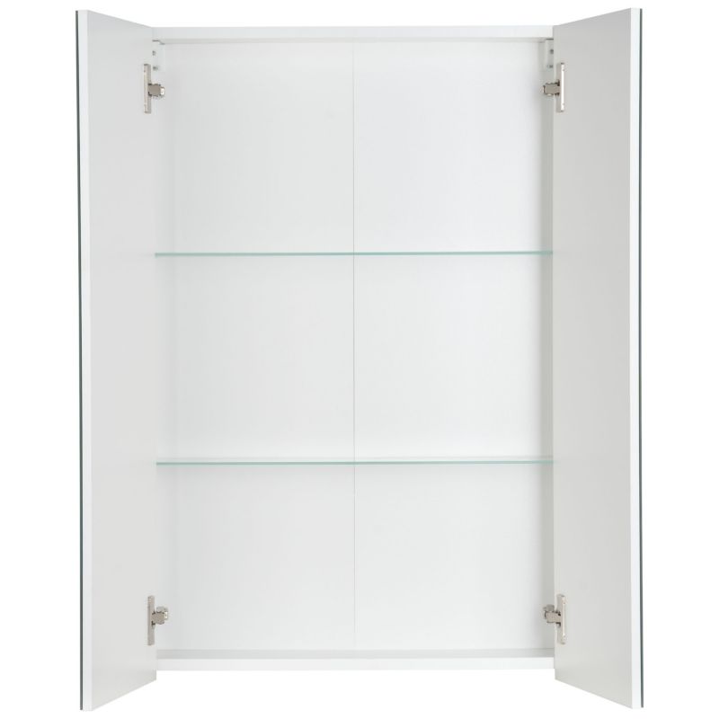 Badeværelsesskab med Spejl Væghængt 60x90x14 cm Hvid Mat | 5905369501371
