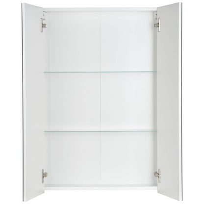 Badeværelsesskab med Spejl Væghængt 60x90x14 cm Hvid Mat | 5905369501371