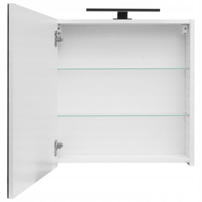 Badeværelsesskab med Spejl 60 cm Hvid Højglans LED-Lys