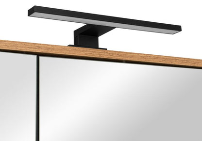 Spejlskab MyFurni 60 cm sort mat, eg wotan med LED-belysning