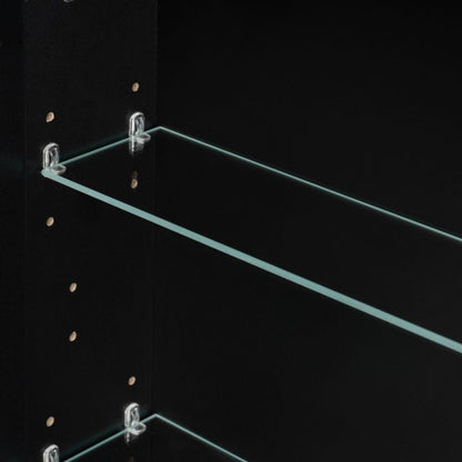 Spejlskab 60 cm Sort Mat med 2 Glasplader