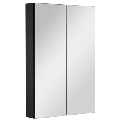 Badeværelsesskab med Spejl 60x90x14 cm Sort Mat | 5905369501654