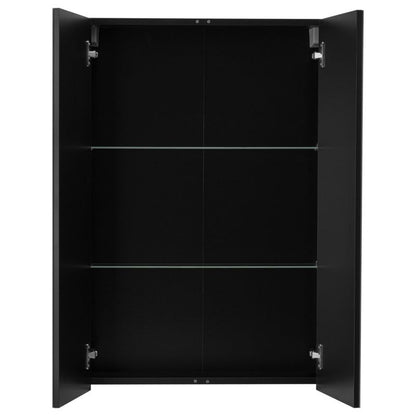 Badeværelsesskab med Spejl 60x90x14 cm Sort Mat | 5905369501654
