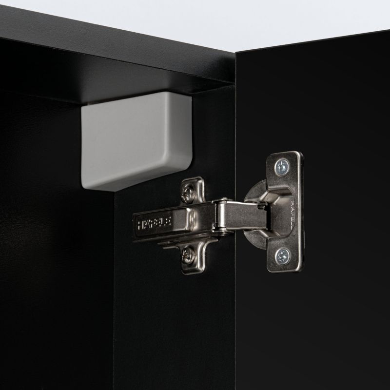 Badeværelsesskab med Spejl 60x90x14 cm Sort Mat | 5905369501654