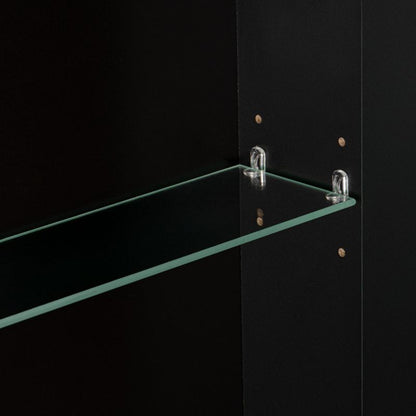 Badeværelsesskab med Spejl 60x90x14 cm Sort Mat | 5905369501654