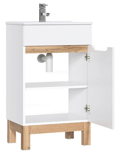 Underskab Hvid Højglans 50x39x84 cm med Dæmpet Lukning