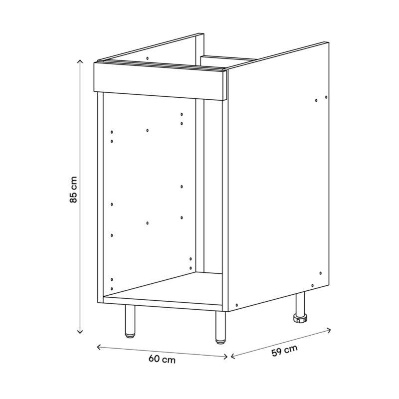 Ovnskab 60 cm Hvid