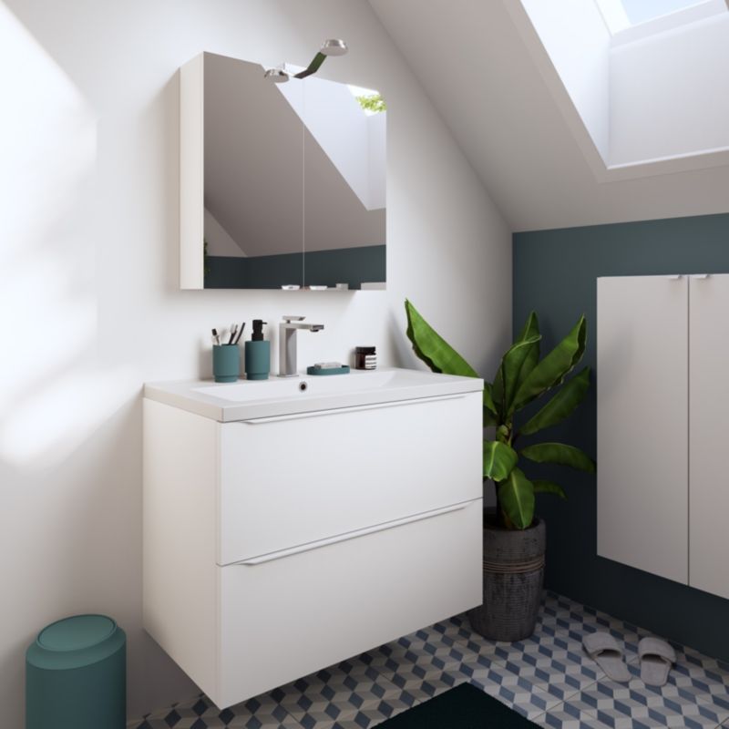 GoodHome Imandra væghængt skab 60 x 90 x 15 cm mat hvid