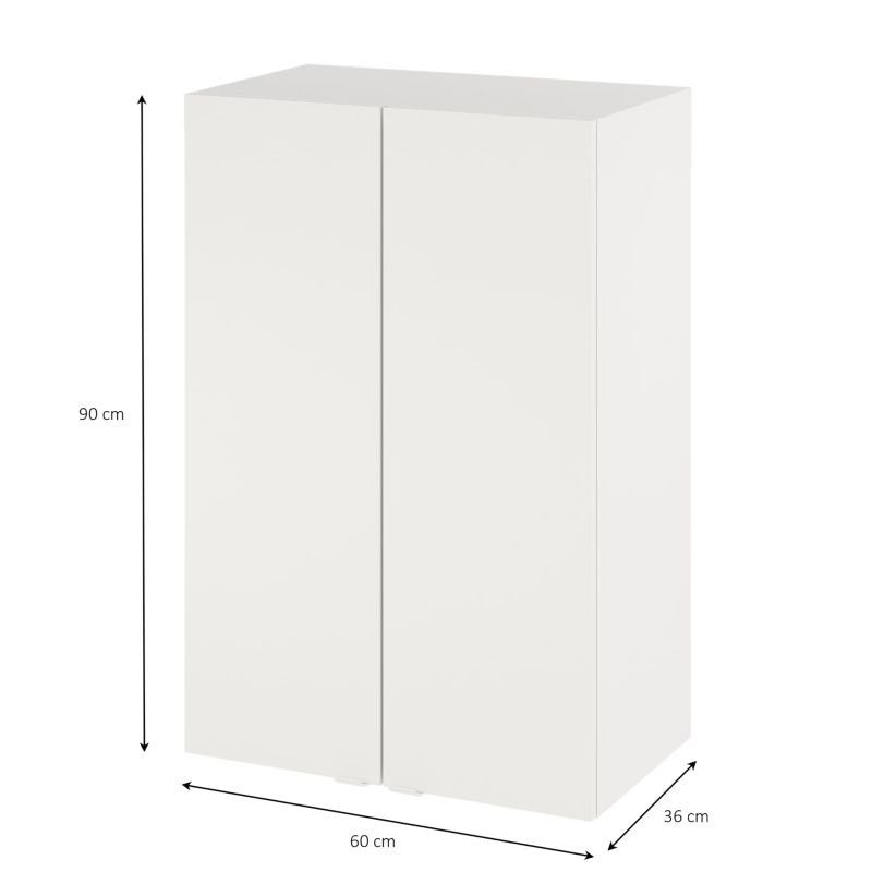 Vægmonteret Badeværelsesskab Imandra 60 x 90 x 36 cm Hvid Mat