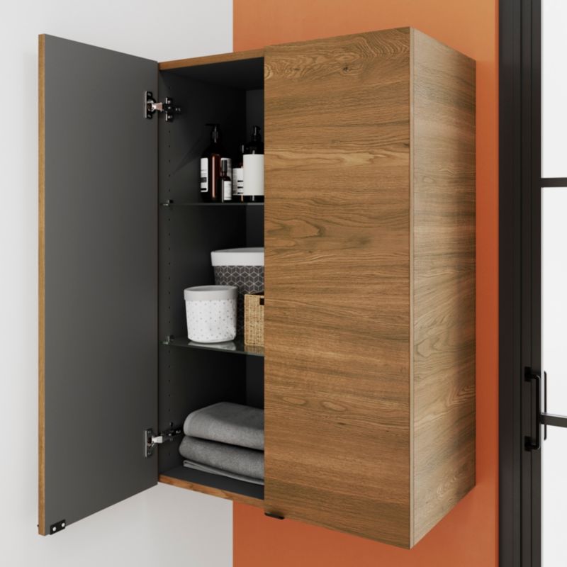 Vægmonteret Badeværelsesskab 60 x 90 x 36 cm Valnød