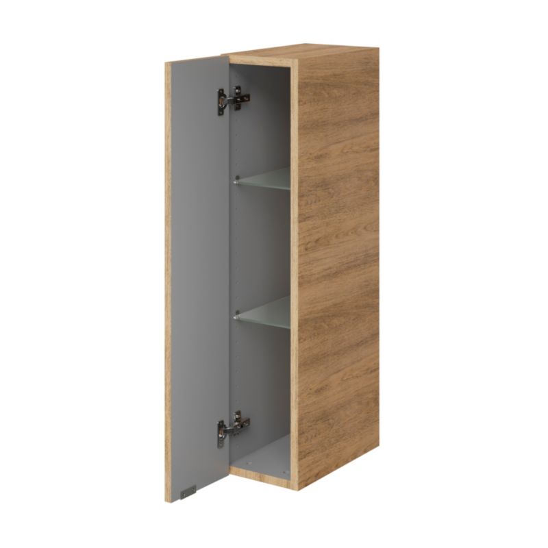GoodHome Imandra Slim væghængt skab 20 x 90 x 36 cm i egetræ