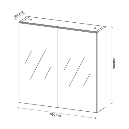 Aruna spejlskab 55 cm grå