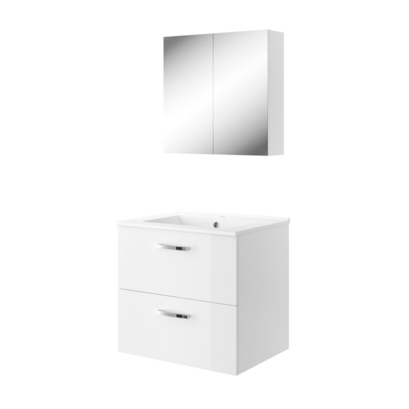 Spejlskab Hvidt 55 cm med Clichemontering