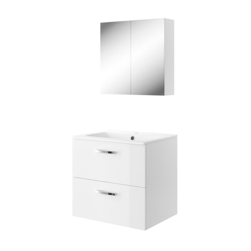 Spejlskab Hvidt 55 cm med Clichemontering