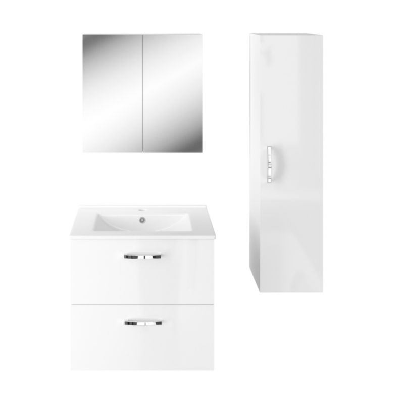 Spejlskab Hvidt 55 cm med Clichemontering