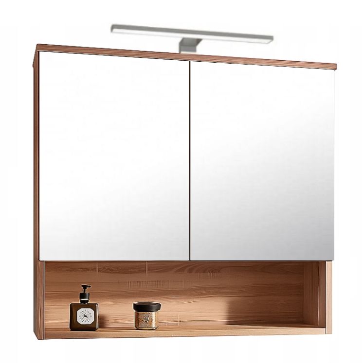 Spejlskab med LED-belysning 80x65 cm Sonoma eg | 5904006837576