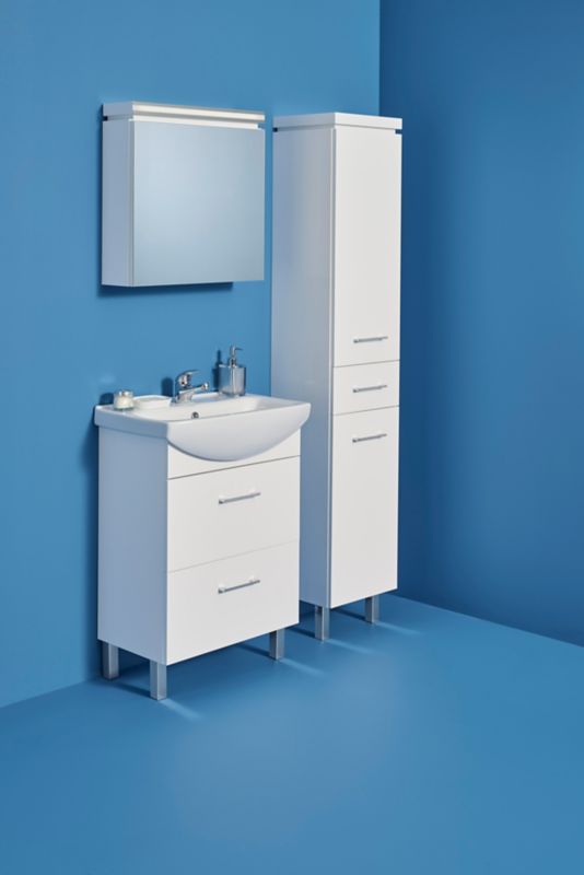 Spejlskab 56 x 56,4 x 15,3 cm Hvid med LED | 5907720644840