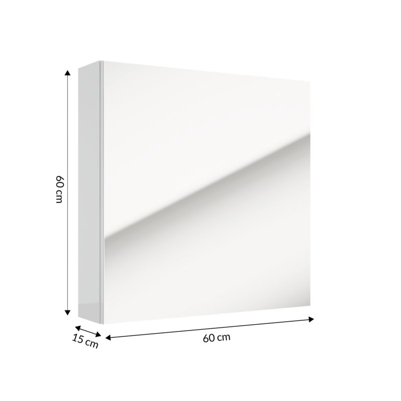 Spejlskab 60 x 60 cm Hvid Laminat 14 cm Dybde