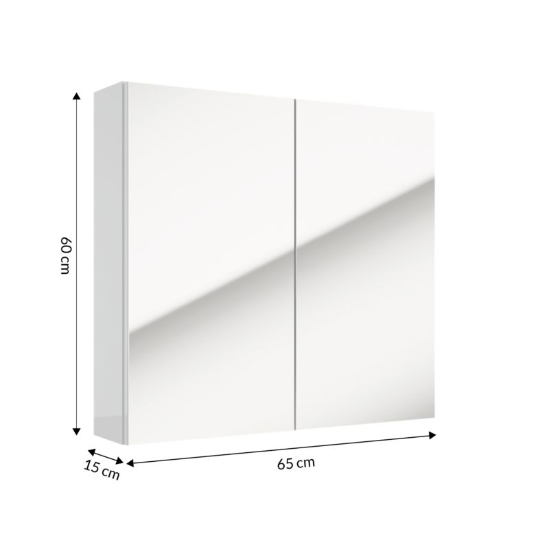 Spejlskab 65 x 60 cm Hvid Laminat