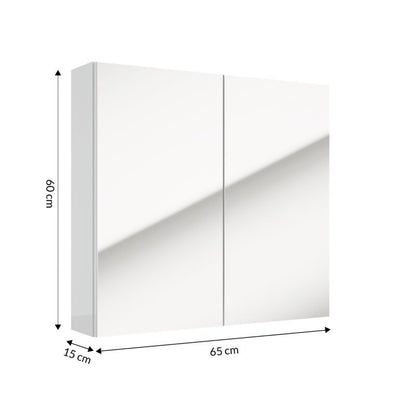 Spejlskab 65 x 60 cm Hvid Laminat