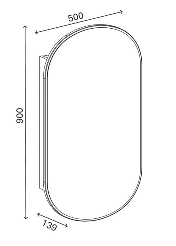 Spejlskab Radiante 50 x 90 x 14 cm Hvid