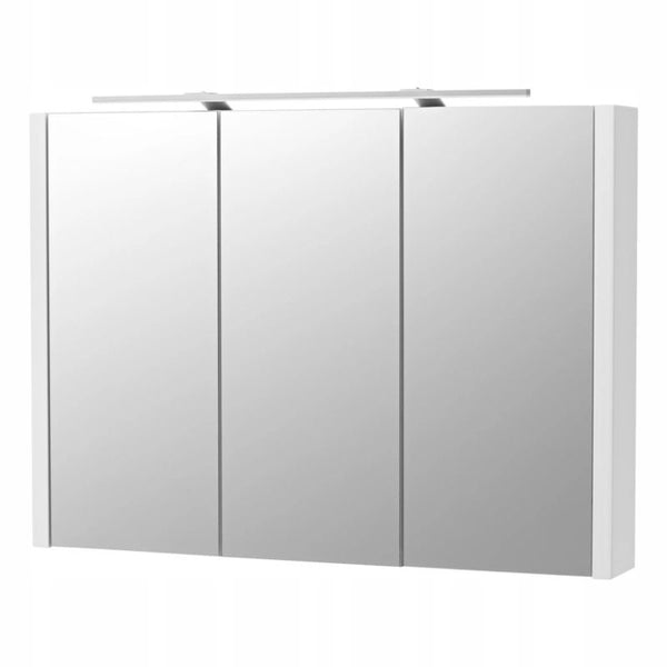 Spejlskab Hængende 90x65x12 cm Hvid Mat med LED
