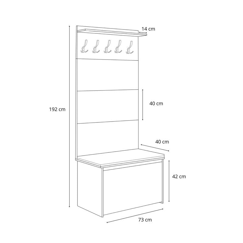 Skoskab med siddeplads og bøjle Kobi ANDY flaskegrøn panel 1 stk.
