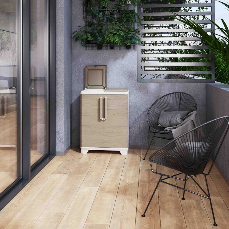 Keter Split Premium Wood affaldsskab 68 x 39 x 92 cm brun 1 stk.