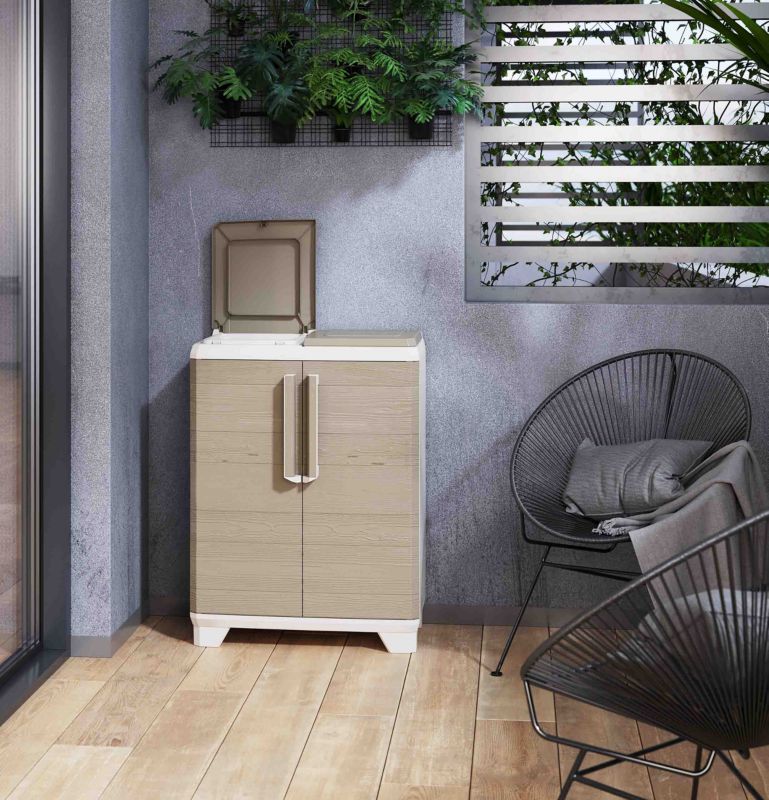 Keter Split Premium Wood affaldsskab 68 x 39 x 92 cm brun 1 stk.