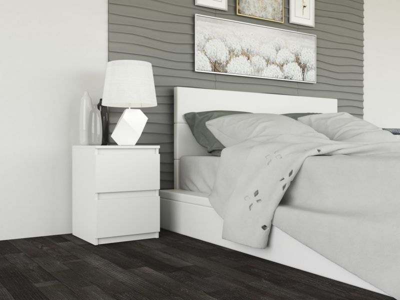 Topeshop Malwa M2 natbord hvid 2 stk. 30 x 30 x 40 cm