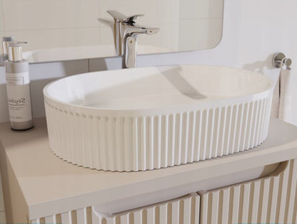 Badeværelsesskab Nova White 80 cm Hvid med Bordplade og Vask
